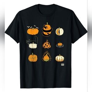 Murder Apparel Nine Pumpkins Black Halloween Spooky T-shirt, Size Small. NWT